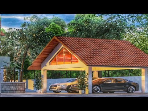 How to build modern car porch || ceramic roof tile installation