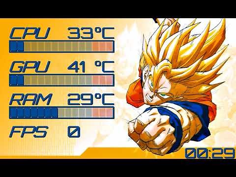 Aida64 Sensor Panel - Dragon Ball Z Goku (800x480px) created by Exhumed