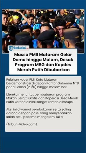 Massa PMII Mataram Gelar Demo hingga Malam, Desak Program MBG dan Kopdes Merah Putih Dibubarkan