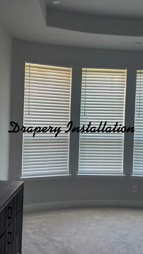 Custom Drapery installation on a curved / bow window. 🤩 #fullcoverage #drapery #draperydesign #draperyinstall #beforeandafter #transformation #homevideos #curtains #bowwindow #customrods #fyp #foryoupage #relaxingvideos #relaxingvideosforyou #curvedwindow #decorating #windowdecor