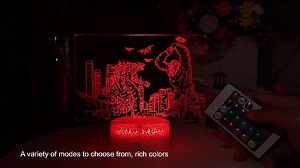 Watch Godzilla vs Kong Toys 3D Night Light with Remote on Amazon Live