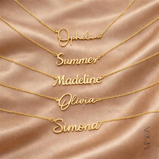 Custom 18K Gold Plated Name Necklace, Personalized Name Necklace, Minimalist Name Necklace, Christmas Gift, Gift for Her, Mother's Day Gift - Etsy