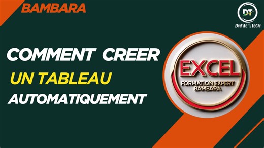 COMMENT CRÉER UN TABLEAU AUTOMATIQUEMENT DANS EXCEL EN BAMBARA. #EXCEL , #TABLEAU