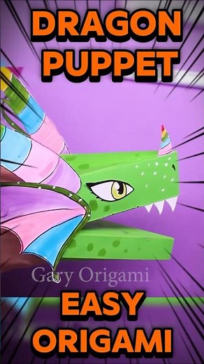Origami dragon puppet