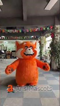 2m Cute Inflatable Furry Red Panda Costume Adult Wearable Lesser Panda Blow Up Mascot for Events