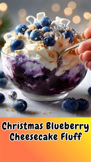 Christmas Blueberry Cheesecake Fluff 💙💙 Creamy, Dreamy & Berrylicious - A Festive No-Bake Blueberry Cheesecake Fluff That Melts in Your Mouth! | Tasty Gastronomic