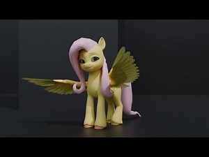 Fluttershy G5 Style | Blender Animation Test |