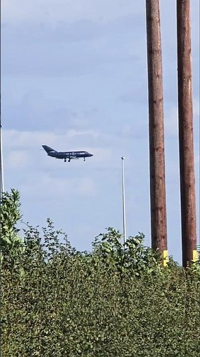 Falcon 200 Landing at RAF Waddington August 5 2025 #rafwaddington #falcon #200 #uk #raf #vip #sun