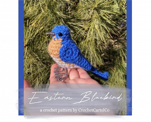 Eastern Bluebird Written Crochet Pattern | Realistic Bird Crochet Pattern | Little Bluebird | INSTANT DOWNLOAD PDF | Step-by-step Pictures - Etsy