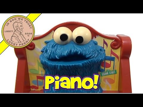 Vintage 1976 Sesame Street Cookie Monster Musical Toy Piano, Child Guidance - Crazy Spinning Eyes!