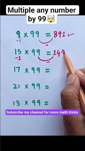 99 Multiplication Trick in Seconds 🤯 | Fast Mental Math Trick | 99 Times Table Shortcut