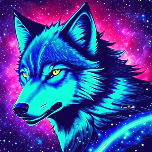 Blue cosmic wolf. | Pam's Gifs and Videos