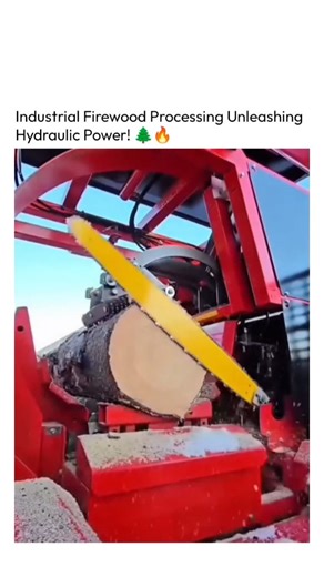 The Technology on Instagram: "Industrial Firewood Processing: Unleashing Hydraulic Power! 🌲🔥 ​Witness the sheer power and efficiency of a fully automated firewood processor in action! This heavy-duty machine takes raw forestry timber and transforms it into ready-to-burn fuel in mere seconds, completely eliminating the back-breaking labor of manual chopping. ​The Mechanics of Automated Forestry ​This process showcases the incredible force of industrial hydraulics and mechanical coordination: ​T