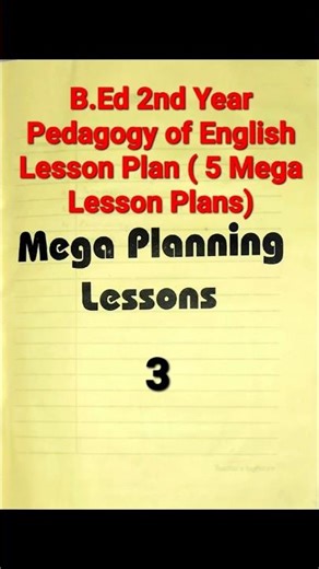 B.Ed 2nd Year English Mega Lesson Plan- 3| MDU | #Shorts