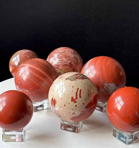 Red Jasper Crystal Spheres - Natural and Hand Carved - Crystal Ball - Etsy