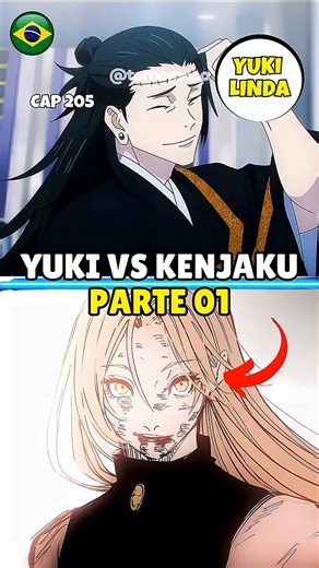 Tomo Recap on Instagram: "KENJAKU vs YUKI TSUKUMO – A Técnica da Massa Imaginária Explicada CAP 205 A luta entre Yuki Tsukumo e Kenjaku finalmente começa em Jujutsu Kaisen. Após Choso ser retirado do combate, Yuki entra em cena e mostra por que é uma feiticeira de classe especial. Sua técnica amaldiçoada, que envolve massa imaginária, muda completamente o rumo da batalha. Neste vídeo você confere o recap completo do mangá, com todos os detalhes da luta Yuki vs Kenjaku, incluindo a expansão de do
