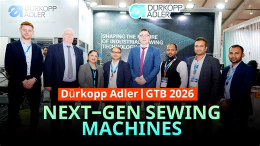 German Sewing Automation for Apparel Industry | Dürkopp Adler at GTB 2026 At GTB Expo 2026, Dürkopp Adler shared an important milestone — the opening of their own office in Bangladesh. With a new multifunctional room, the focus is on customer training, automation, application support, and faster spare parts service. #DürkoppAdler #GTB2026 #TextileToday | Textile Today