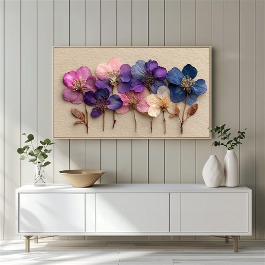 Lavender & Purple Wildflower Frame TV Art With Wildflower Composition, Cottagecore Floral Wall Decor, Cool Tones Digital Download - Etsy