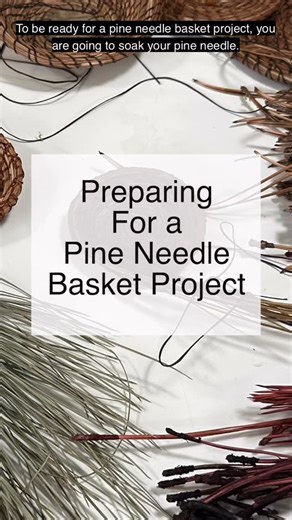 Get your pine needles ready for your next basket project! Learn simple steps to clean, sort, and soak needles for flexibility and optimal weaving results. Message “pine needle” for a link to the tutorial playlist. #basketweaving #basketry #basketmaking | Basket Weaving with Textile Indie