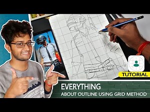 How to draw Outline from phone using Grid Method, Battlegrounds Mobile India Drawing, Sanju Arts