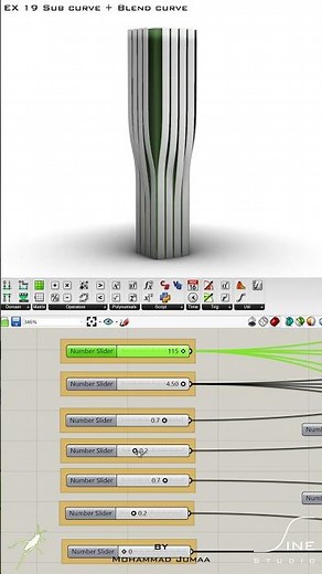 Grasshopper - EX 19 - Sub curve + Blend curve #parametricdesign #grasshopper