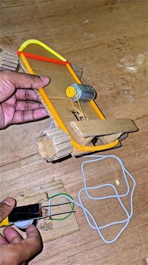 Diy Rc Car 🏎️ With Dc motor / Rc motor Car #homemadecar #cardboard #minicar #shorts #diy