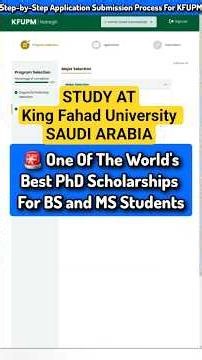 Saudi Arabia Fully Funded Scholarship 2026 | KFUPM MS & PhD 🇸🇦 #studyabroad