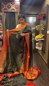 Taupe grey and perisian red shade silk saree with woven motifs and Banarasi woven border Code 14538 For queries WhatsApp 9846355800 or call 04844044800 | AshimaFashionstore