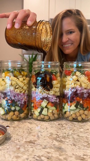 WORLD OF VEGAN on Instagram: "PASTA SALAD JARS 🍅🥒 Comment PASTA SALAD for the recipe! 👇🏼 Welcome to Meal Prep Monday, Ep. 27 featuring these fresh, herby, super-satisfying pasta salad jars. This easy meal prep takes just a few minutes to prep, but it’s PACKED with flavor and nutrition. The dressing is the best part — it’s sooooo good! 🤤 SAVE this video to remind yourself to try these! Whip up a batch and store them in the fridge for easy grab-and-go lunches throughout the week. OR bring thi