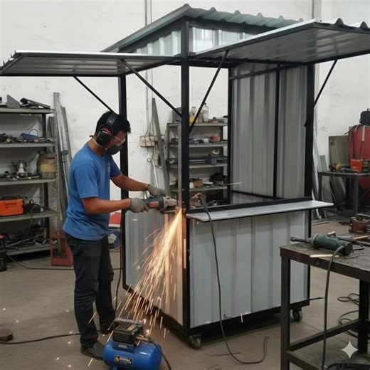 kontainer box untuk jualan es teh #tukanglas #tukangcat #kontainerbox