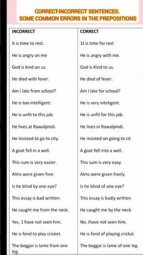 Correct And Incorrect Sentence||Correct The Incorrect Sentences Wrong English Sentences #learning