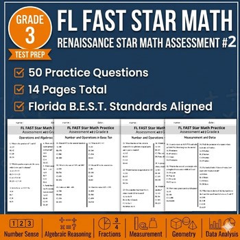 FL FAST RENAISSANCE Star Math Practice Assessment #2 | 3rd Grade -Test Prep
