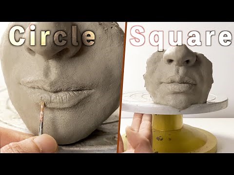 【Clay】Making a precise mouth by two different methods. [Cube and sphere]