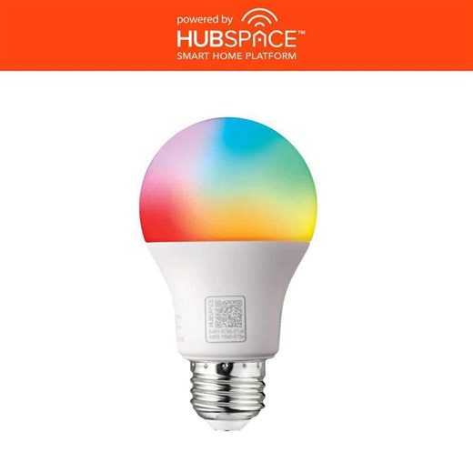 Check The Home Depot's Q&A Before Buying: EcoSmart 60-Watt Equivalent Smart A19 E26 Base Color Changing CEC LED Light Bulb with Voice Control (1-Bulb) Powered by Hubspace