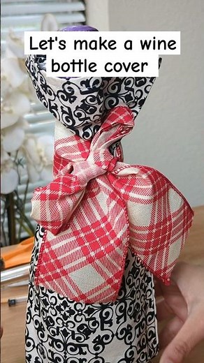How to make a fabric wine bottle cover - quick and easy DIY sewing tutorial