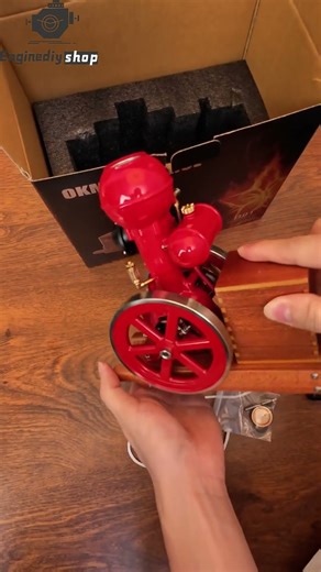 Unboxing video – B01 Hit and Miss Gasoline Engine#unboxing #real #engine #metal #modelkit #fypシ