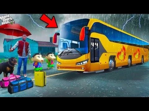 Shinchan and Franklin Plan Luxury Bus Trip Adventure in Los Santos in GTA 5