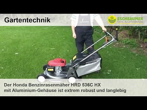 The Honda petrol lawn mower HRD 536C HX with aluminum housing is extremely robust and durable
