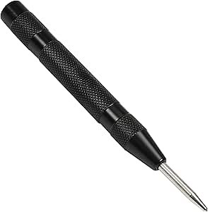 Utoolmart Automatic Center Hole Punch Spring Loaded Adjustable Impact Hand Tool for Metal Wood, Cr-V Steel with Brass Case