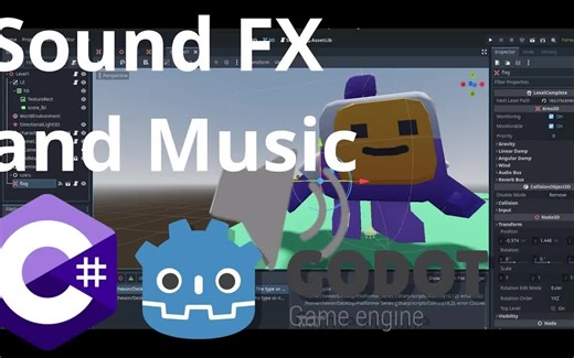 Godot 4 引擎 C# 版本开发3D平台第三人称游戏系列教程9：音乐和音频