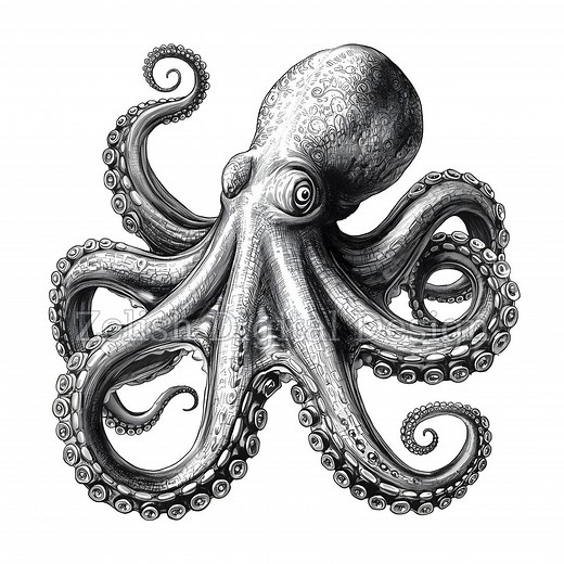 8 Octopus Clipart Bundle, PNG & JPG Images, Black White Octopuses, Digital Download - Etsy