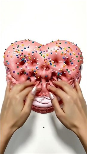 Squishing the PERFECT Pink Macaron Slime! 🤤 #ASMR #Slime #OddlySatisfying #Macaron #Shorts