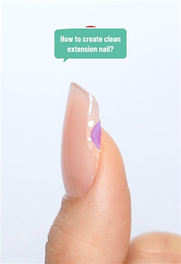 How to create clean extension nail? Try this method to get a clean nail underneath! 👉🏻Follow us for more nail tutorials! #melodysusie #nailtutorial #nailextension #polygel #nail