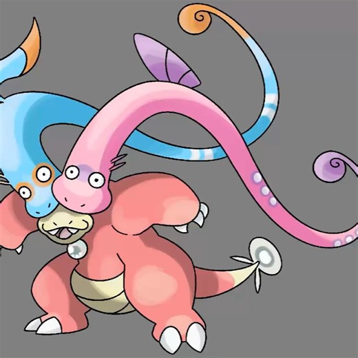 Z Juhn on Instagram: "Dragons, ponytails, and loosely connected song choices, oh my! We got a pretty fun one today, say hello to this trio of fools, Slowcephali! I wanted to incorporate both of Clamperl’s evolutions into this design. I could have gone a more Shellder route and had a new shell, but that felt too typical. Instead, we got a trio of dragons with half a brain cell between all of them! Oh, and I’m very proud of the ability. Twin Tailed lets Tail moves go twice, like Iron Tail, Poison 