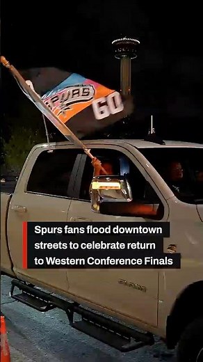 S.A. celebrates Spurs's win with signature celebration