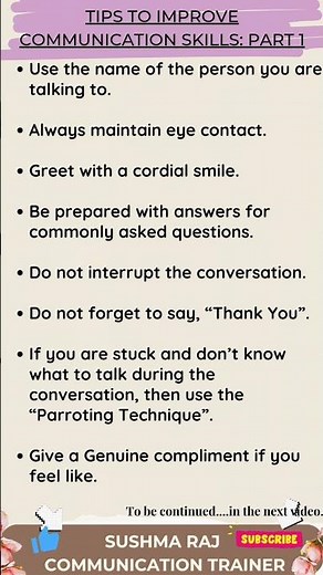 Communication. Parroting Technique: https://youtu.be/ChqyFCVOYHk?si=HAA4AqpVgGPrcC1z
