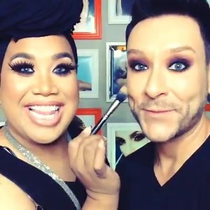 Working w the ever GLAMOROUS @patrickstarrr today in my studio! He's creating a one of a kind #boyglam #beautylook 4 an upcoming tutorial on my youtube channel www.youtube.com/karma33 #drag #beauty #glam #fiercequeen #patrickstarrr #tutorials | Mathias Alan - Professional Makeup Artist, Educator, Public Figure