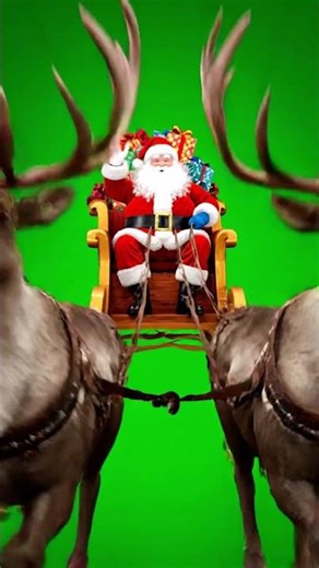 Santa Fly By Green Screen | Dynamic POV Christmas Animation 02 #fireanimation #snow #fireworks