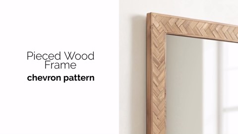 Kate and Laurel Braywood Modern Pieced Wood Rectangle Mirror, 24 x 36, Rustic Brown, Decorative Rectangular Mirror for Use as Coastal Bathroom Mirror for Over Sink or Statement Bedroom Mirror