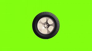 Download Five different wheel animations on a green screen. 2d car wheel animation, Car Wheel Moving in Background alpha channel for free